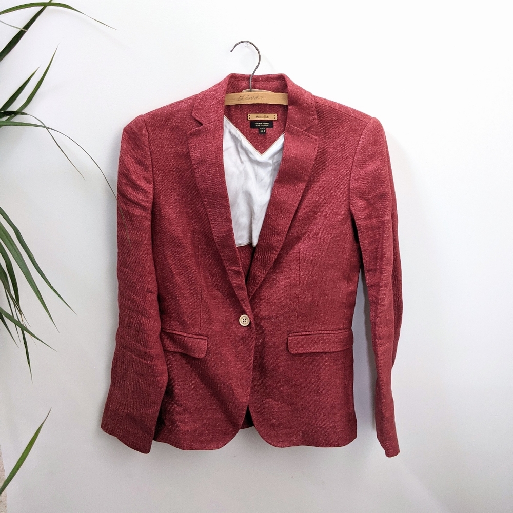 Women’s Red Blazer Jacket - Tailored Suit Jacket